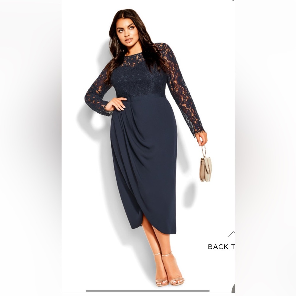 Navy Blue Midi Length Cocktail Lace Dress New with Tags never worn